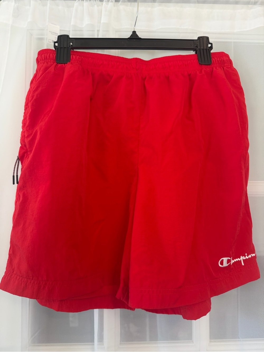 Champion Men’s Res Solid Nylon Shorts Drawstring Closure Elastic Waist Pockets